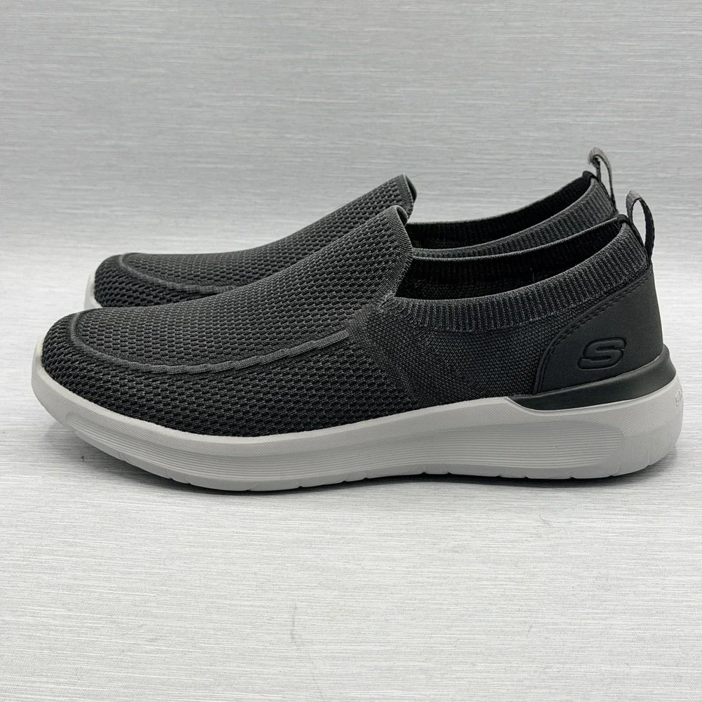 Skechers Men's 11 Loafers Grey Mesh Slip On Memory Foam Lattimore 210275